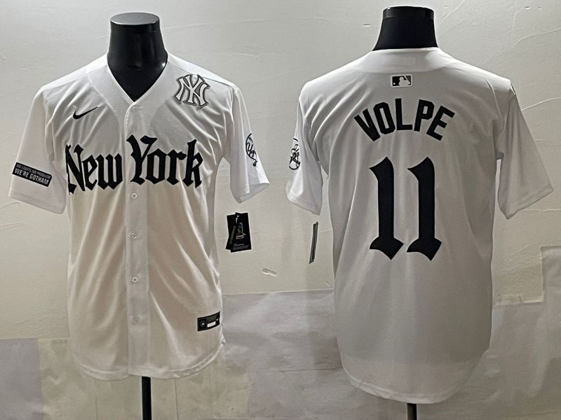 Men 2025 New York Yankees 11 Volpe White Five generations Joint Name Nike MLB Jersey style 44